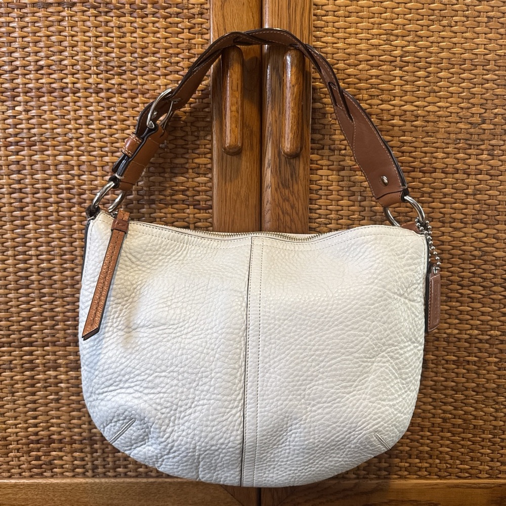 Coach Brown and Cream Leather Handbag